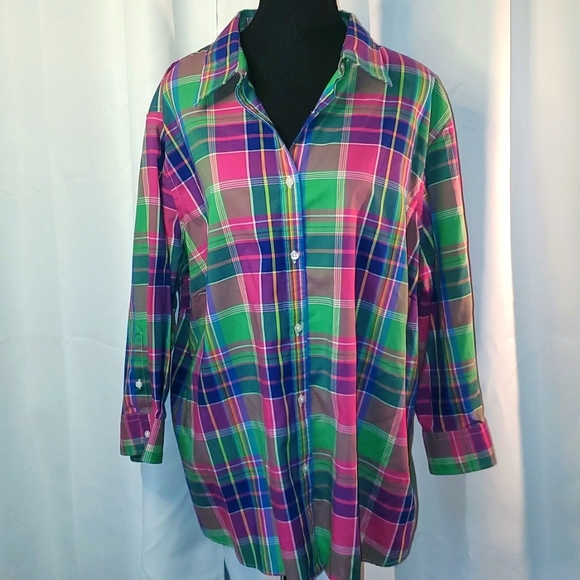 2/$30 Chaps Plaid Shirt - Picture 1 of 6